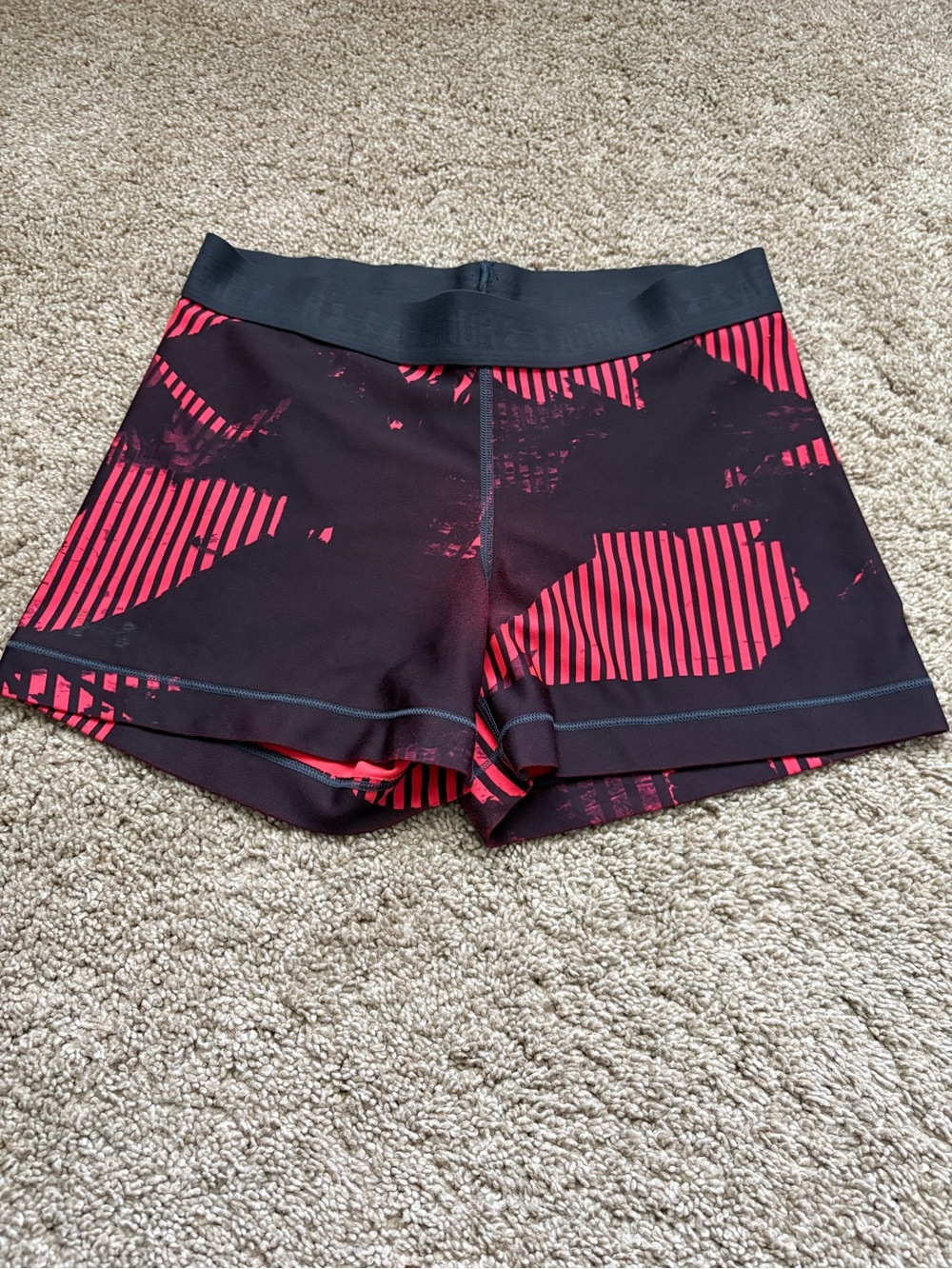 Under Armour Red and Black Performance Compression Shorts